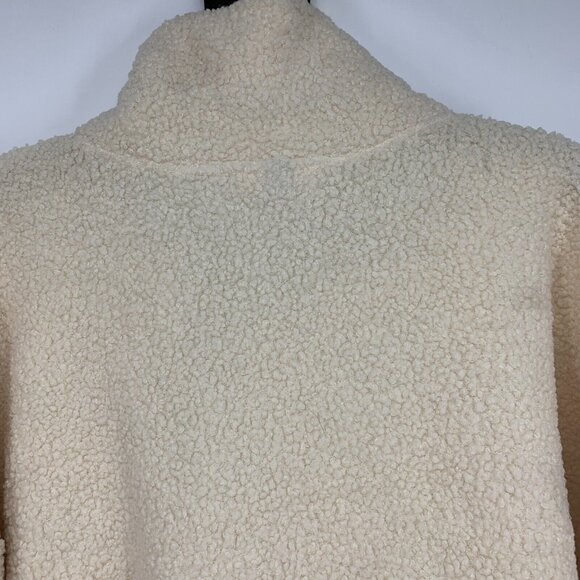 Universal Thread Pullover Faux Sherpa Button Snap Cream Sweatshirt - Picture 9 of 10